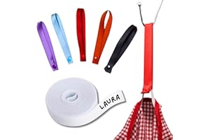 GZCOMMODITIES 5 Colgadores Para Ropa Niños y Cinta Personalizable Para Etiquetar y Marcar en el Cole