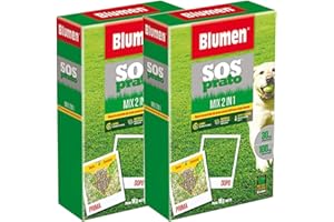 Mike 2X Ripara Prato Rapido, Tappeti Erbosi+Fertilizzante NPK| SOS Prato 2 in 1, con Semi a Rapida Crescita e Concime NPK| Rapido, Resistente, Universale, Germina in 6 Giorni| Blumen| Fino a 200 mq