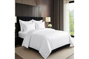 MOONCEE 6Pcs Bed Sheet King Size Set With Duvet Cover 220x240 Microfiber Bed Sheets Bedding Set Includes 1 Fitted Sheet, 1 Quilt Cover & 4 Pillows Cases (White, 6Pcs Duvet Cover Set- King)