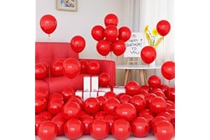 YOYOIN Ballons Rouge, 50 Pièces Ballons Rouge Mat Latex 5 pouces Petits Mini Ballon avec Ruban pour Femmes Garçons Filles Fête d'Anniversaire Célébration Noël Fêtes Carnaval Mariage douche Mariée Décorations