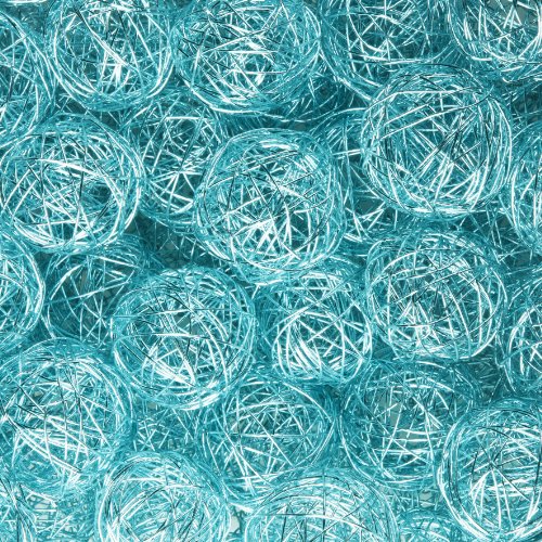 Drahtbälle, Drahtkugeln. Ca 30 mm. 10 Stück. Hell blau, FRESH BLUE