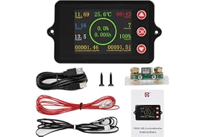 Batterimonitor DC8-100V batteritestare färgdisplay batteri bildskärm ström/spänning/effekt/återstående kapacitet/cykelantal k