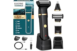 HOUPOO Manscape 3-in-1 Body Trimmer for Men - Waterproof Rechargeable