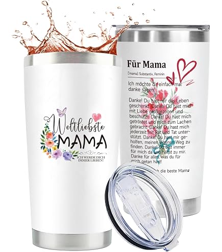 Geschenkset Für Mama – In Lila, Mit 12 Oz Edelstahl-Becher, Kuscheldecke, Duftkerze & Mehr