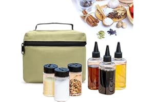 RoseFlower 6 pcs Portatile Bottiglia di Porta Condimento, Porta Sale Olio da Viaggioper Esterni Vaso di Spezie Condimento Trasparente e Bottiglia di aceto Contenitore per Il Trasporto Viaggi Campeggio