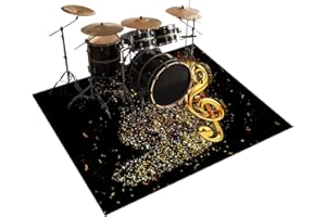 Qesjodfu Tapis de Batterie 110 x 80 cm Tapis de Tambour Insonorisé Tapis Batterie electronique Tapis de Protection pour Accessoires de Percussion Instruments de Musique Tapis de Sol Tapis Batterie