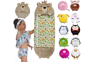 VBVARV Animal Sleeping Bag with Soft Pillow Four Seasons Warm Foldable 2 in 1 Sleeping Bag Soft And Comfortable Warm Sleeping Bag Pillow Suitable for Kids Boys Girls
