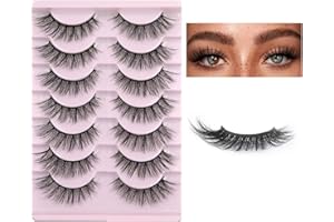 Faux cils, Aikvigss 7 paires de Faux Cil en Vison Faux cils Naturel Volume Floconneux Cils Artificiels (9-16MM)