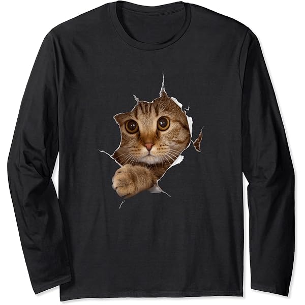 Katzen-Langarmshirt 'Süßes Kätzchen Riss' - Lustiges Katzenliebhaber Design