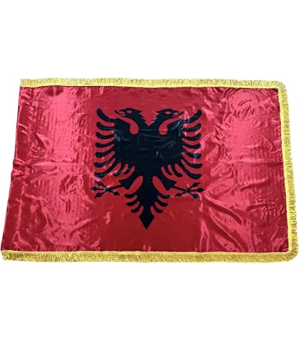 Motorhaubenbanner Mit Albanischem Adler – Dehnbar, Wetterfest, Waschbar – 100 X 150 Cm – Für Auto, SUV & Pickup