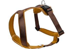HUNTER Hundegeschirr NEOPREN, Farbe: braun/caramel, strapazierfähiges Nylon, mit weichem Neopren gepolstert, reflektierendes 3M Scotchlite Reflective Material, pflegeleicht, komfortabel, Größe: L