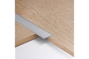 ZAYEJOD 3 Stück 2cm Aluminium-T-Formleisten Flacher Bodenübergangsleiste Übergangprofil Türschwellen Bodentrennstreifen Fußböden Abdeckleisten, 0.9m Silber