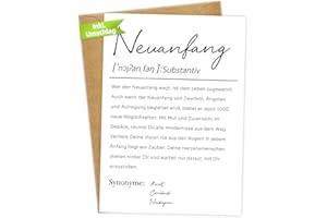 ‎WENMTHG WenmthG - Definition New Beginning Card A6 (Including Envelope) - New Beginnings - Card Farewell - New Job Gift - Gifts for Colleagues, Employees, Women, Men