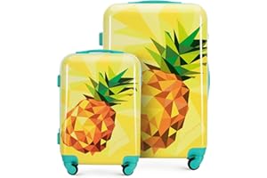 WITTCHEN Young Collection Luggage Set of 2 Suitcases ABS with Polycarbonate Coating Combination Lock Retractable Handle Size (S+M) Yellow