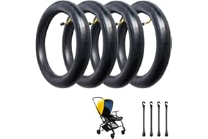 BYZESTY Camera D'aria Passeggino, 4 Pezzi Doppio Spessore Ruote di Ricambio, Camere D'aria in Gomma per Scooter Elettrici, Fornita con 4 Leve per Pneumatici, per Scooter Elettrici, Passeggino, 12 1/2 x 2 1/4