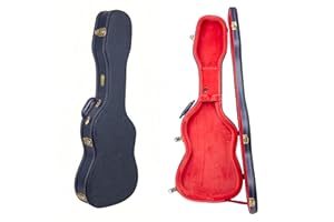 Crossrock Relief Series Electric Guitar Case for Telecaster & Stratocaster Style | Carved Ocean Blue Finish, Deep Scarlett Velvet Interior, Lock – Premium Wooden Hardshell -Ocean Blue (CRW630STOB)