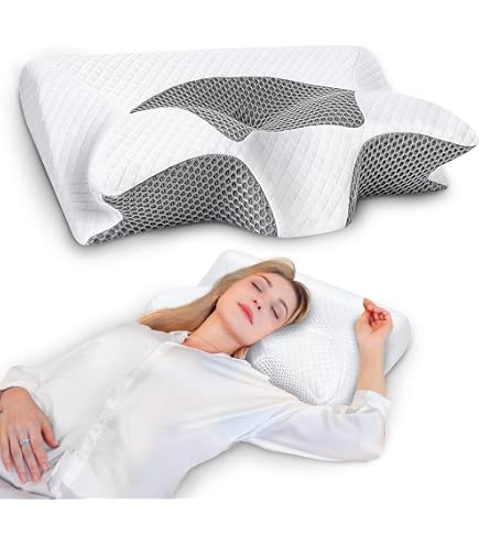 Cuscino Memory Foam AILISK Serenium OrthoSleep™ | Per Sollievo Collo, Schiena E Spalle | Con Federa Inclusa