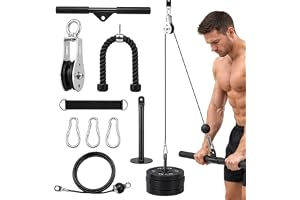 Idota kabeldragning fitness, kabeldrag med trisepssnöre och rak stång
