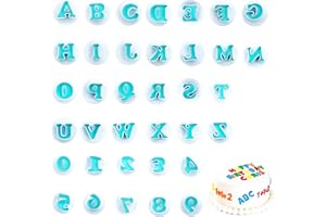GUO-YING Stampo per Lettere, Numeri Stampini per Biscotti, 36 PCS Stampini per Biscotti a Forma di Lettere Maiuscole e per Biscotti Fai da te, Torte Decorazioni