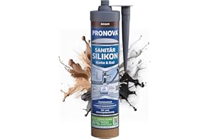 Pronova Premium Sanitär Silikon - Sanitär Bad Küche Schimmelresistent wasserdicht umweltfreundliche Kartusche 280ml (1, Braun)