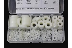BEIHUAZI Rondelles Plastique Entretoise Nylon M2 M2.5 M3 M4 M5 M6 M8 M10 Rondelle pour Mécanique 500 Pcs