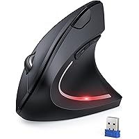 TECKNET Mouse Verticale, 4800 DPI Mouse Wireless Ergonomico, Protegge Il Braccio, Mouse Senza Fili 6 Pulsanti per PC, Compute