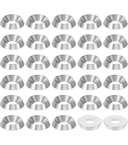 Produktbild von 100 Stück Topfscheiben #10 – Senkkopf-Unterlegscheiben Aus 304 Edelstahl, 5,5 X 15 X 2,8 Mm, Für Schraubverbindungen Und Möbelmontage