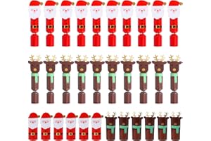 TSLBW Pudełka na słodycze, 32 sztuki, Święty Mikołaj, renifery, Boże Narodzenie, Crackers, pudełka na treatki, DIY, na imprezę, na Boże Narodzenie, słodycze, pudełka na ciastka, dekoracja