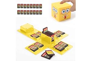 iQiin Funda de Juego, Compatible para Nintendo Switch Compatible con hasta 16 Juegos de Nintendo Switch Organizador de Tarjeta de Juego Contenedor de Viaje (Spongebob Amarillo)