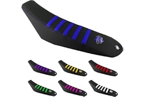 BKS SELLERIE GR BKS SELLERIE - Housse de Selle Moto 50cc sur meseure Evo Black - Compatible avec Yamaha DT/DTR/DTX/MBK X-Limit Version Supermotard (SM) & Enduro - Modèles Entre 2003-2011 - Bleu