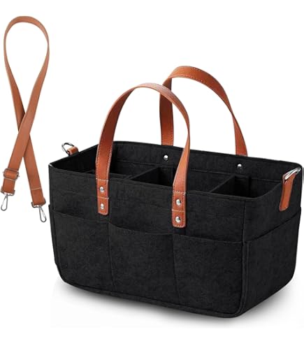 Eurhomewit Vilten boodschappenmanden, vilten tas, 30 liter, boodschappenmand, opvouwbare boodschappentas met vakken, vilten tas, grote flessentas, brandhouttas, kledingmand (smiley turquoise