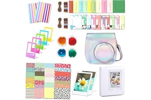 Leebotree Instantané Caméra Accessoires Compatible avec Instax Mini 12 Appareil Photo, Le Package Comprend Housse de Caméra,Album, Cadres, Autocollant de Bord and Coin (Argent Magique)