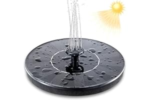 CIFFRA Upgraded Solar Fountain Pump, 1.5W Free Standing Floating Solar Powered Fountain Pump Kit Submersible Outdoor, for Bird Bath, Small Pond, Swimming Pool, Garden