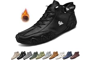 OVERHIL1S Uomo Stivali alti in pelle scamosciata fatti a mano, beck scarpe uomo impermeabili antiscivolo leggere traspiranti stivali uomo for l'escursionismo e la guida