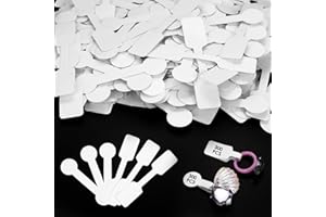 ASTER 600 Pièces étiquettes de prix autocollantes vierges pour bijoux, Autocollantes Étiquettes pour colliers, boucles d'oreilles, bagues, bracelets (2 formes)