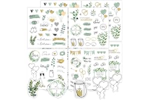 XBFOCNH 8 Fogli Adesivi per Libri degli Ospiti di Nozze, Disegnati a Mano, Adesivi per Matrimonio, Adesivi Nuziali, Adesivi d'Amore per Album di Foto Libro degli Ospiti, Biglietti, Regali