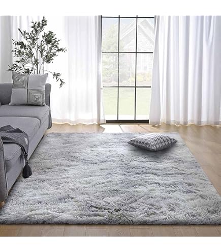 TT Home Hoogpolig Tapjit Shaggy Woonkamer Modern Effen Kleur Fluffy, Kleur: Grijs, Maat:160x220 cm
