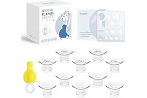 ANWIKE 10Uds insertos de brida para sacaleches 13/15/17/19/21mm, compatible con sacaleches eléctricos Momcozy S9/S12 Pro M5/KISSBOBO/Jheppbay, para reducir un túnel de 24mm a otros tamaños, sin BPA