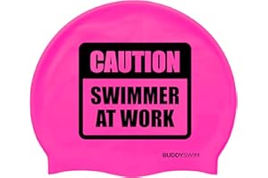 BUDDYSWIM Bonnet de Bain en Silicone pour Piscine ou Eau Libre pour Homme ou Femme. Convient aux Cheveux Longs. Résistant et Hydrodynamique, Couleur Vive pour Une Bonne Visibilité