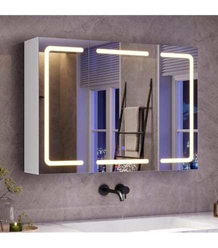 LED Bad Spiegelschrank 89x14x62cm Badezimmerspiegel Spiegel Badschrank