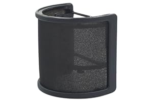 LEAGY- Filtro anti-pop per microfono, in rete metallica con strato in schiuma, portatile, filtro anti-vento, da studio, in metallo a 3 strati, schiuma a rete, strato in tela di etamine