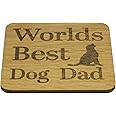 Dog Dad Coasters, Gift for Daddy from the Dog, Fathers Day Present, Birthday or Christmas Token (Worlds Best Dog Dad)