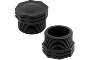 AERZETIX - C75022 - Set di 2 tappi maschio 1 1/2" da avvitare per tubo irrigazione sistema gocciolante - pressione max 10 bar - in polietilene - raccordo copertura circuito irrigazione