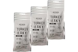 THE MEAT MAKERS High Protein Snack Original Turkey Jerky Sport 480g (12x40g) | Cecina de Pavo, Carne Seca, Snack de Carne, Carne Seca Para Personas. Snack Deportivo Rico en Proteínas.