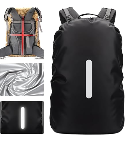 WLDOCA Housse De Pluie Pour Sac à Dos – Imperméable, Motif Camouflage Numérique, Taille 8-80L, Bande Réfléchissante, Ultra-légère