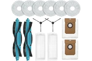 MYAYD Accesorios para aspiradora Cecotec Conga 11090 Spin Revolution Roboterstaubsauger,Ersatz-Senrollenbürste,HEPA Filter,Wischtuch für Conga 11090 Enthalt 2 Hauptbürste,2 Filter,2 Seitenbürste,2