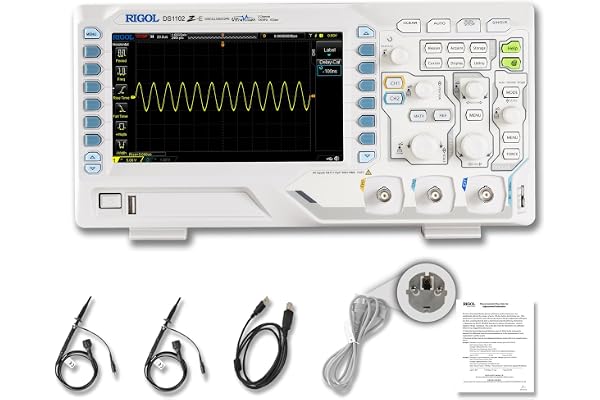RIGOL Oscilloscope,DS1102Z-E oscilloscope numerique,100 MHz,2 canaux+EXT,écran phosphore HD 7",Pour la R&D,la maintenance et l'enseignement en laboratoire