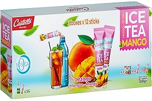 Castello since 1907 Thé Glacé (Ice Tea - Iced Tea) Zéro en Sachets | Mangue | Total 36 Sachets | 1 Sachet = 500 ml de Boisson | Zéro Calorie | Sans Sucres | Sans Aspartame