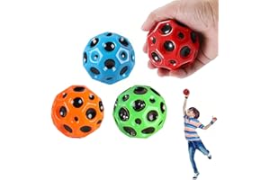 Atsmoce® 4 Pcs Astro Jump Ball Moon Ball Bouncing Balls Space Ball High Bouncing Bounciest Lightweight Foam Ball Regalo divertente per tutte le età