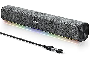 SOULION R100 Barra Sonido para PC/Ordenador Portátil con Bluetooth y iluminación Personalizable, Alimentación USB, para Ordenador, Portátil Móvil, Teléfonos